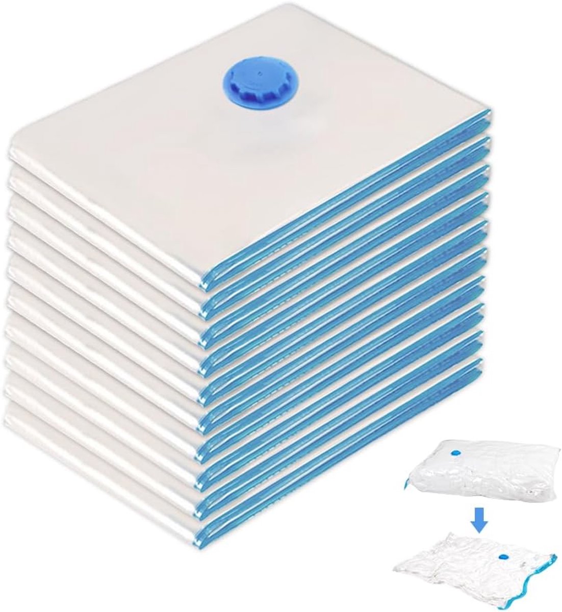 Vacuümzakken - Opbergzakken - Ruimte Besparen - 2-in-1 Ventiel - 10 stuks 30x40cm - Rood