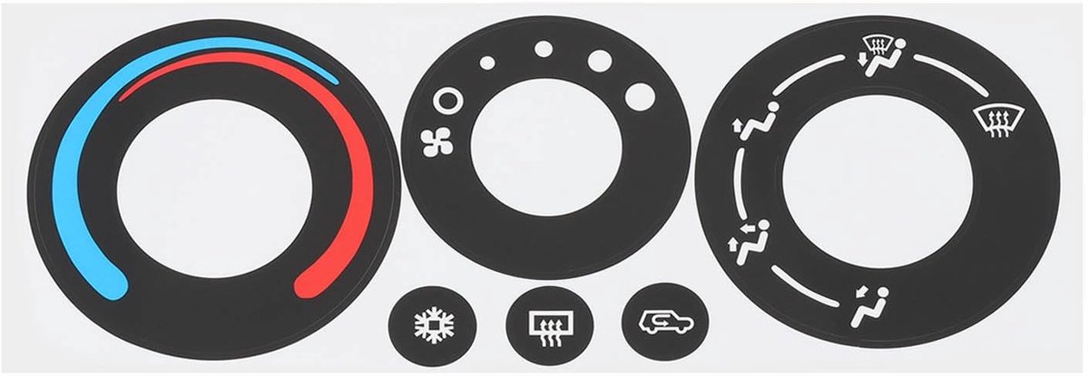Dailygoods- Klimaatregelknop Reparatie Sticker - Compatibel met Chevrolet Equinox/Pontiac Torrent - Vinylmateriaal - 18cm x 7cm - Herstelt esthetisch uiterlijk - Knopstickers