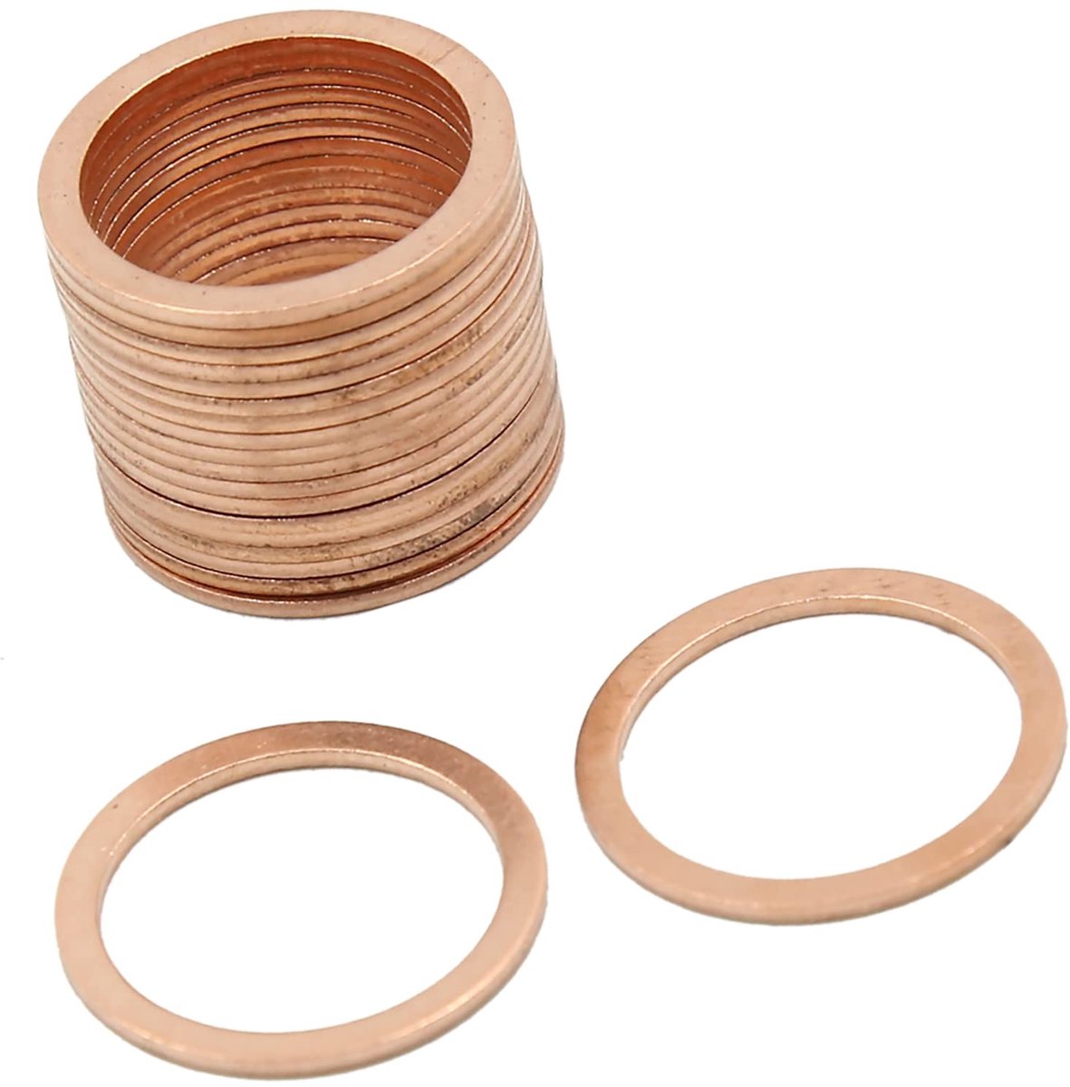 Dailygoods- Sluitring Koperen 18 x 22 x 1 mm - Set van 20 - Hoogspanningsbestendig - Duurzaam - Robuust - Onmisbaar voor voertuigen - Afdichtring
