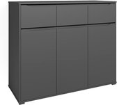 Commode - Ladekast Dressoir - Opbergen Woonkamer - Front zonder handgrepen - 120 x 101.6 cm - Antraciet