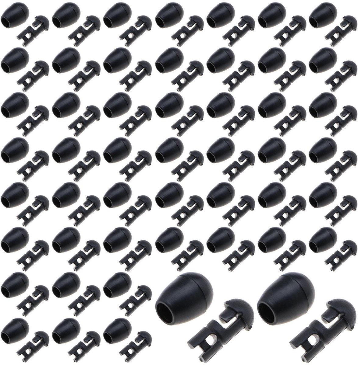 Dailygoods- Vissen Connector 50 Stuks - Quick Change Kralen - Multifunctioneel - Schokkraal - Bufferkraal - Kunststof/Rubber - Afmetingen 9x5 mm - Visconnector