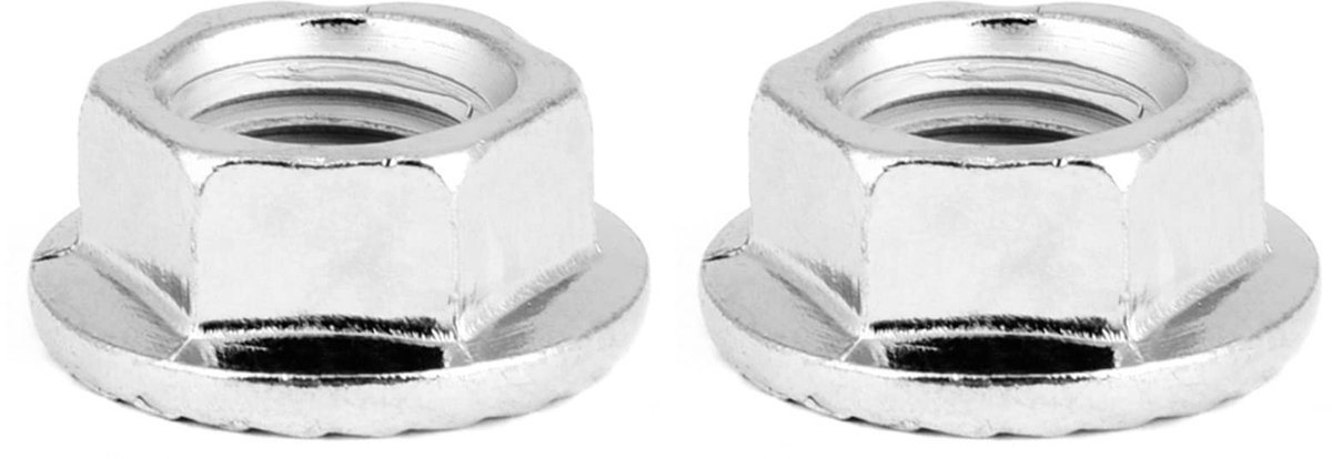 Dailygoods- Flensmoer M10 x 1,25 - Zeskantflensmoeren - 10 Stuks - IJzer-chroom - Corrosiebestendig - Geschikt voor machinebouw - Moeren