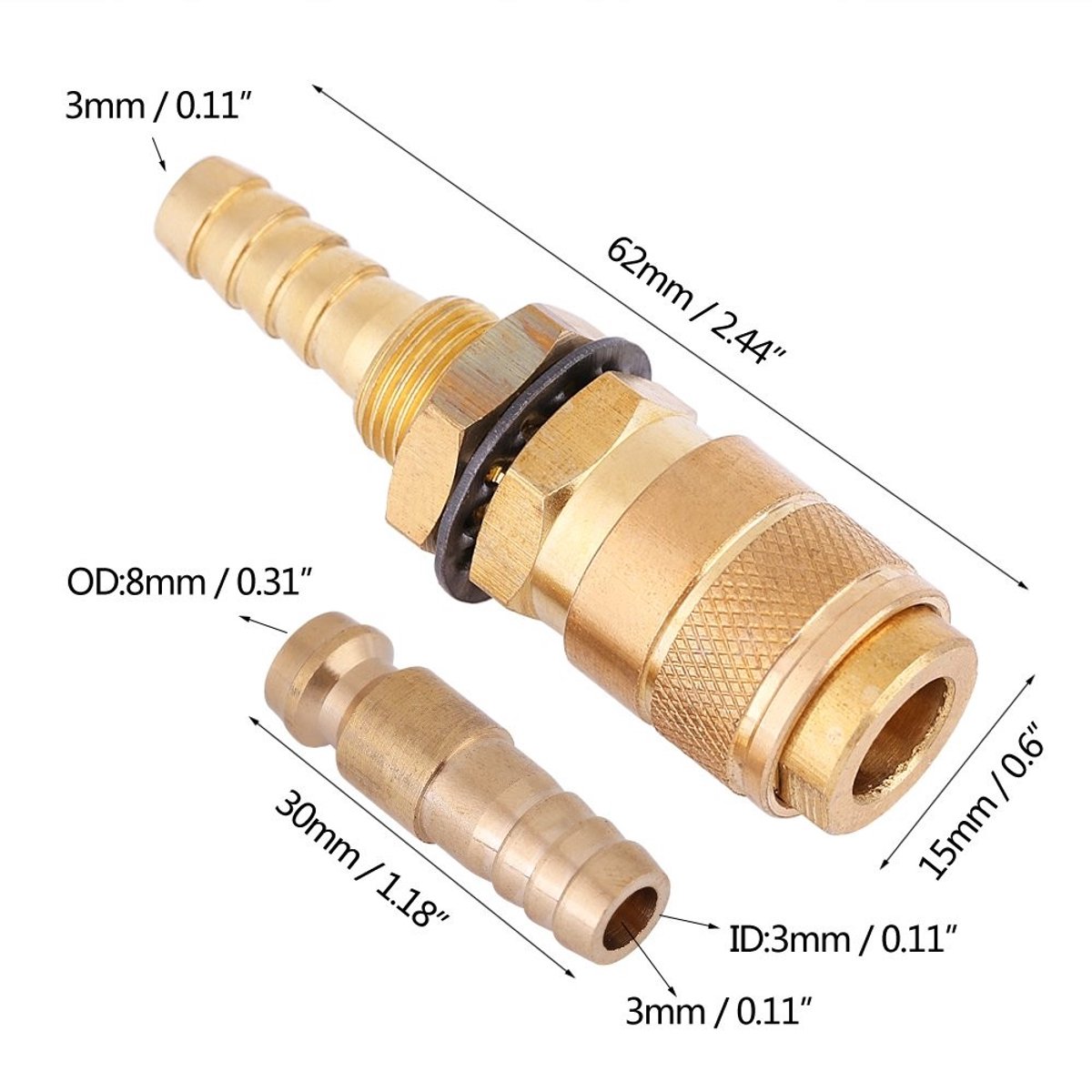 Dailygoods - Adapter - M8 Brass Welding Machine - Watergekoeld - Snelle Slangkoppeling - Hoogwaardige kwaliteit