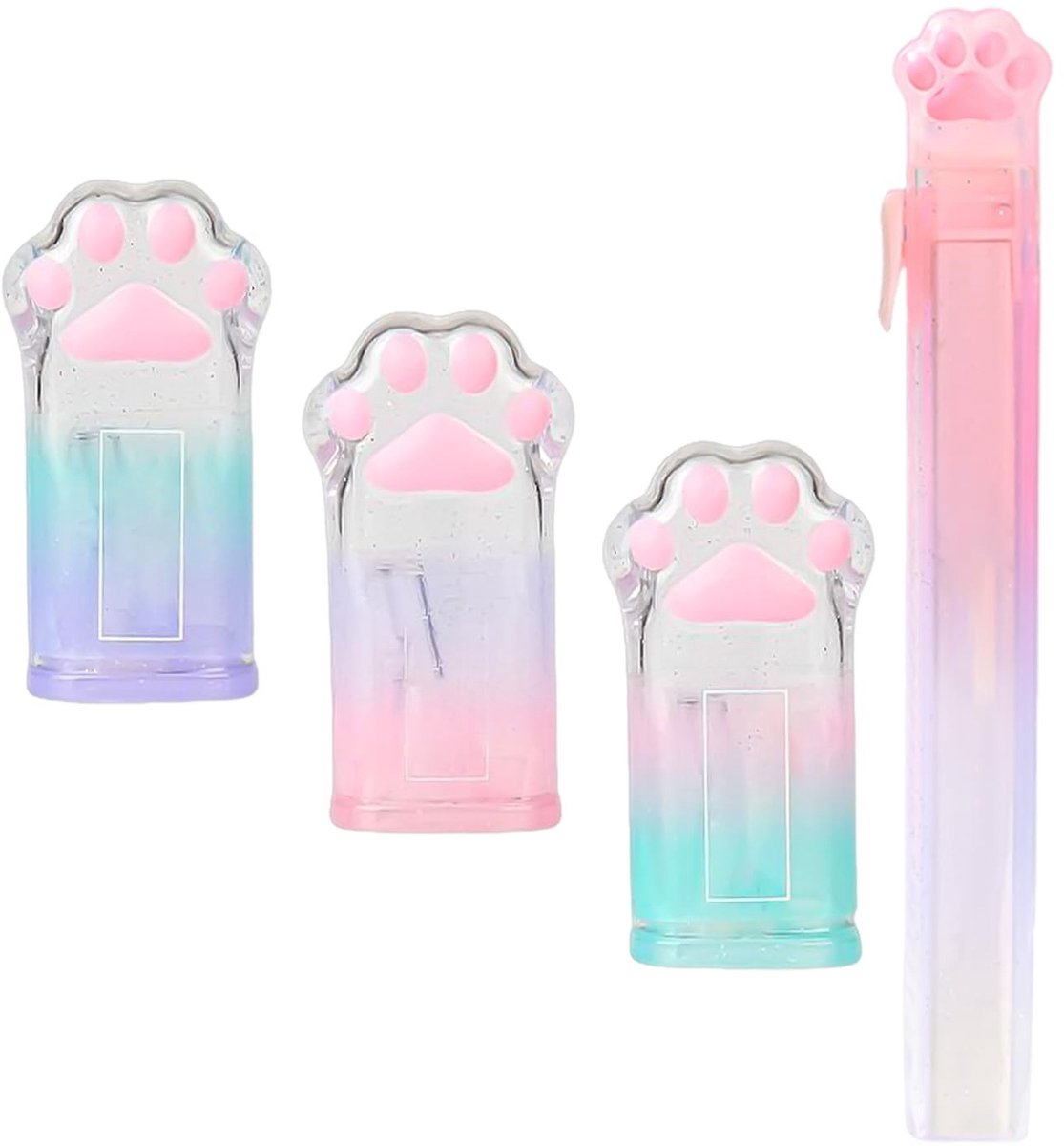 Dailygoods- Puntenslijper 3 Stuks - Handmatige Puntenslijper - Gum - Leuke Ontwerpen - Gradiëntkleuren - Geschikt Voor Studenten - Schrijfaccessoire