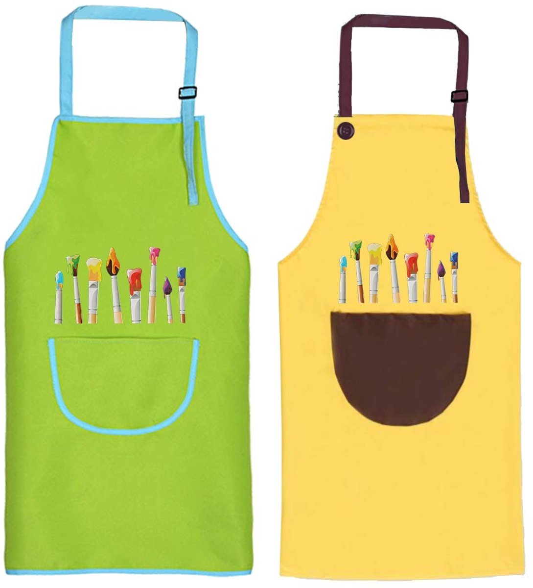 Dailygoods- Kinderschort - 2 Stuks - Verstelbare Kinderschorten - Waterdicht - Hoge Kwaliteit - Geschikt voor Jongens en Meisjes - Schort