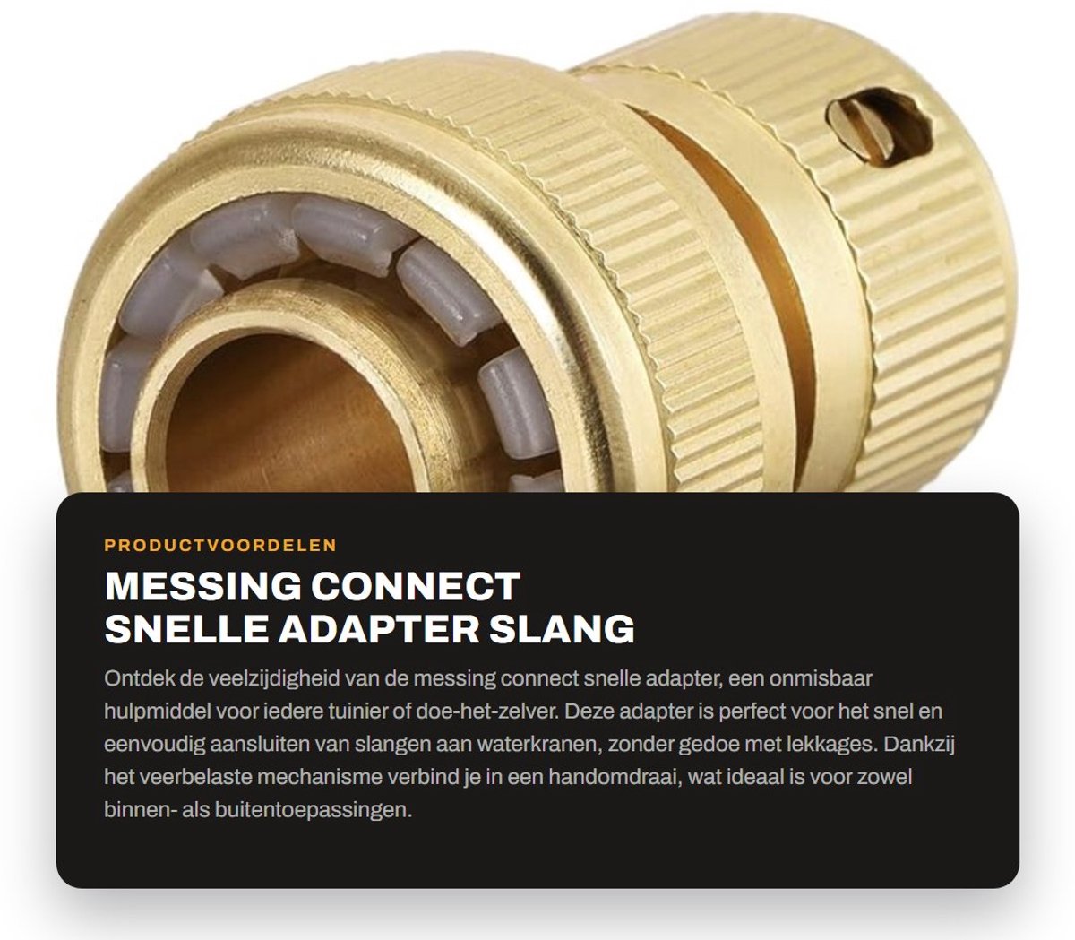 Dailygoods - Messing Connect Snelle Adapter - Slang Water Kraan Fittingen - 3/4" Formaat - Eenvoudig en Lekvrij - Geschikt voor Tuin en Huishouden - 1...