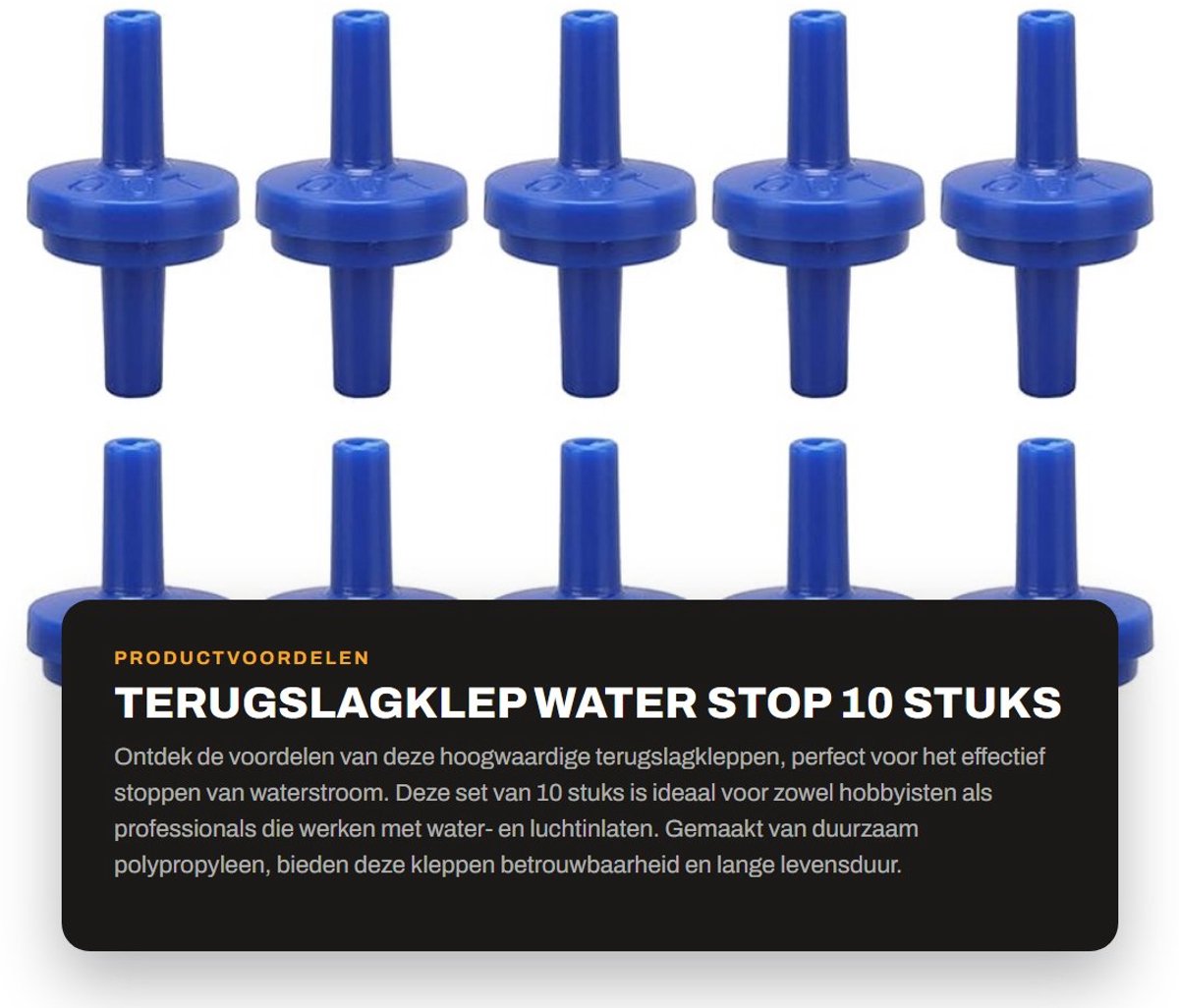 Dailygoods- Terugslagklep 10 Stuks - Waterstopper - Membraan - 1 Weg - Plastic - 4 mm - Waterstop
