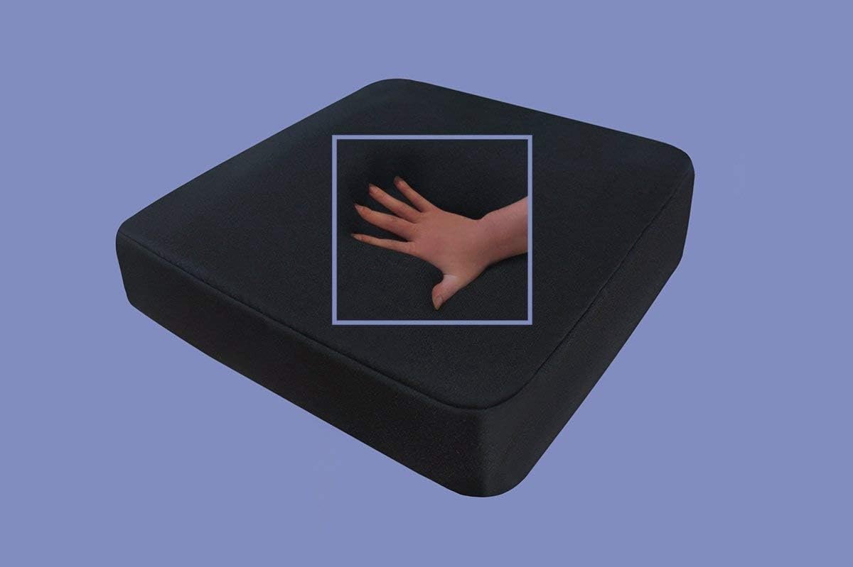 Zitkussen Gel Visco - Comfort Kussen - Lang Zitten - Drukverlagend Schuim - 45x43x7cm - Zwart