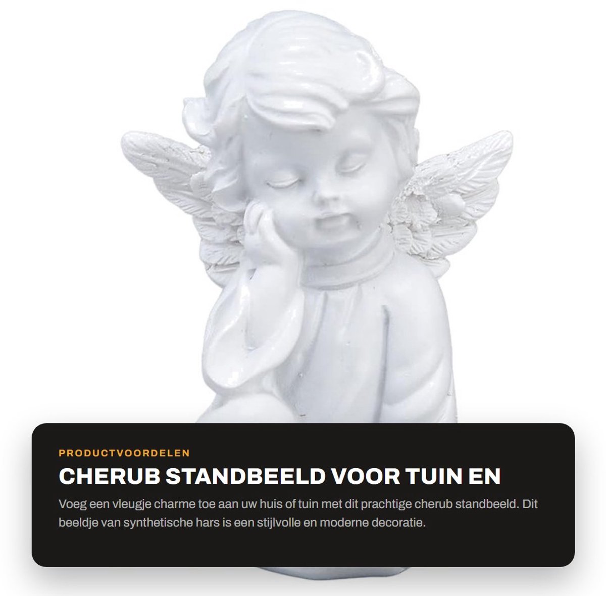 Dailygoods- Cherub Standbeeld 2,2 × 2,4 inch - Hars Beeldje - Engel Beeld - Sculptuur voor Binnen/Buiten - Huisdecoratie - Modern Design