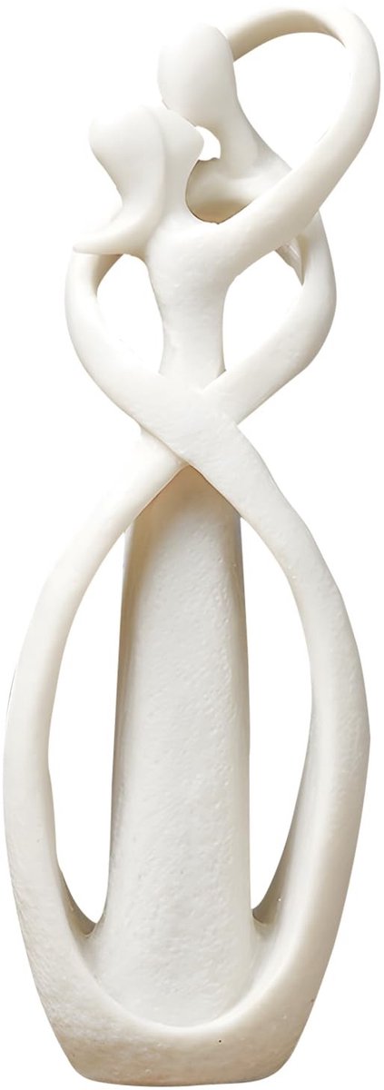 Dailygoods- Standbeeld Zandsteen - Abstract Sculptuur - Koppels Decoratie - Bruiloft/Jubileum - Creatieve Verrassing - 23 x 8 x 5 cm - Beeldhouwwerk