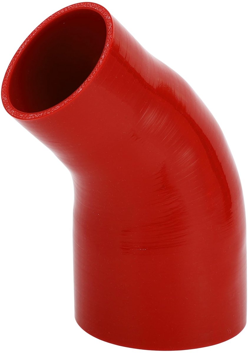 Dailygoods- Koelslang Silicone - 45 Graden - Binnendiameter 76mm/102mm - Rood - Meerlaags Geweven - Temperatuur tot 300℃ - Siliconenslang