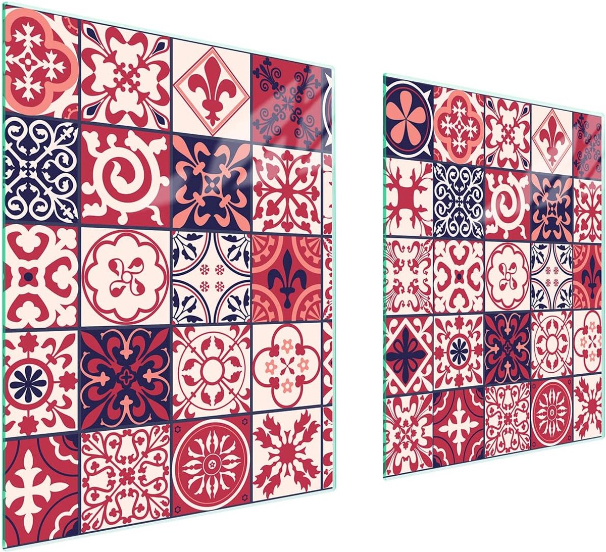 Fornuis Afdekplaat Aanrechtblad Beschermer Keuken Werkruimte Gehard Glas 85 x 52 cm Mozaïek