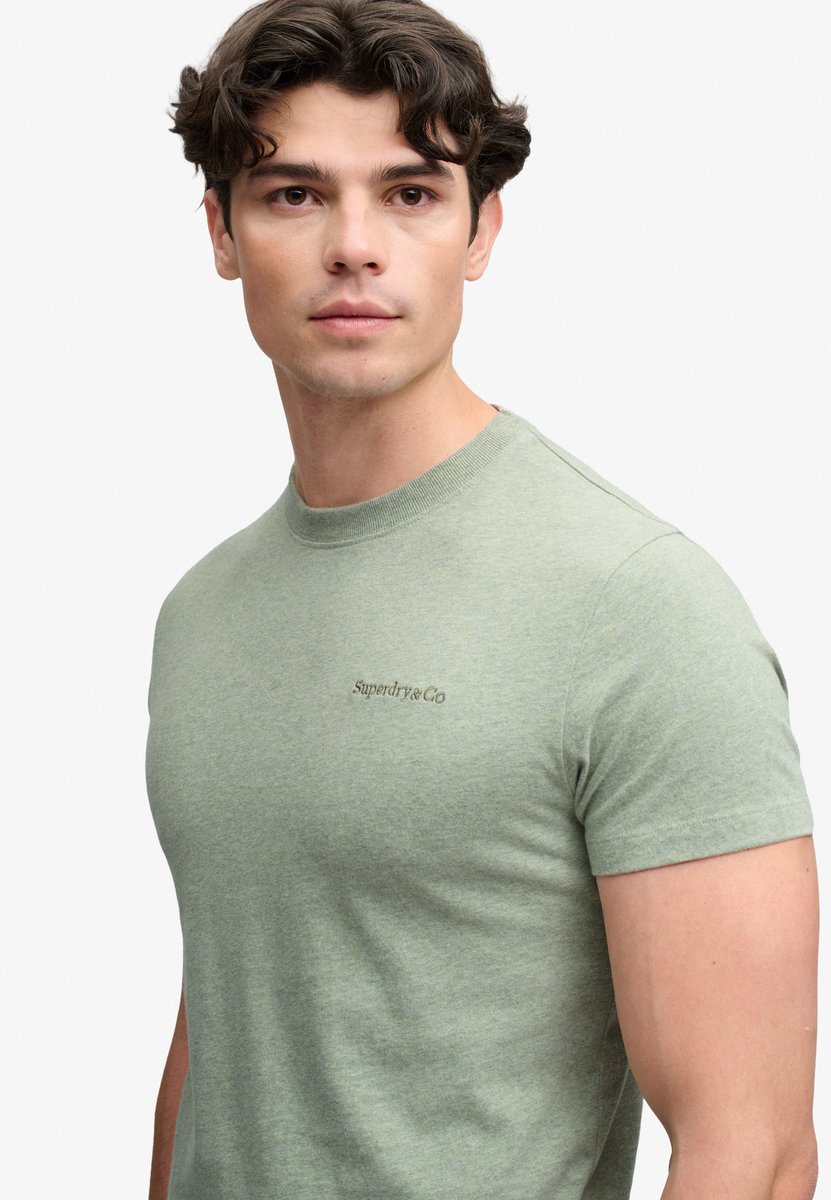 Superdry Essential Company Logo Geborduurd T-shirt Heren T-shirts Groen