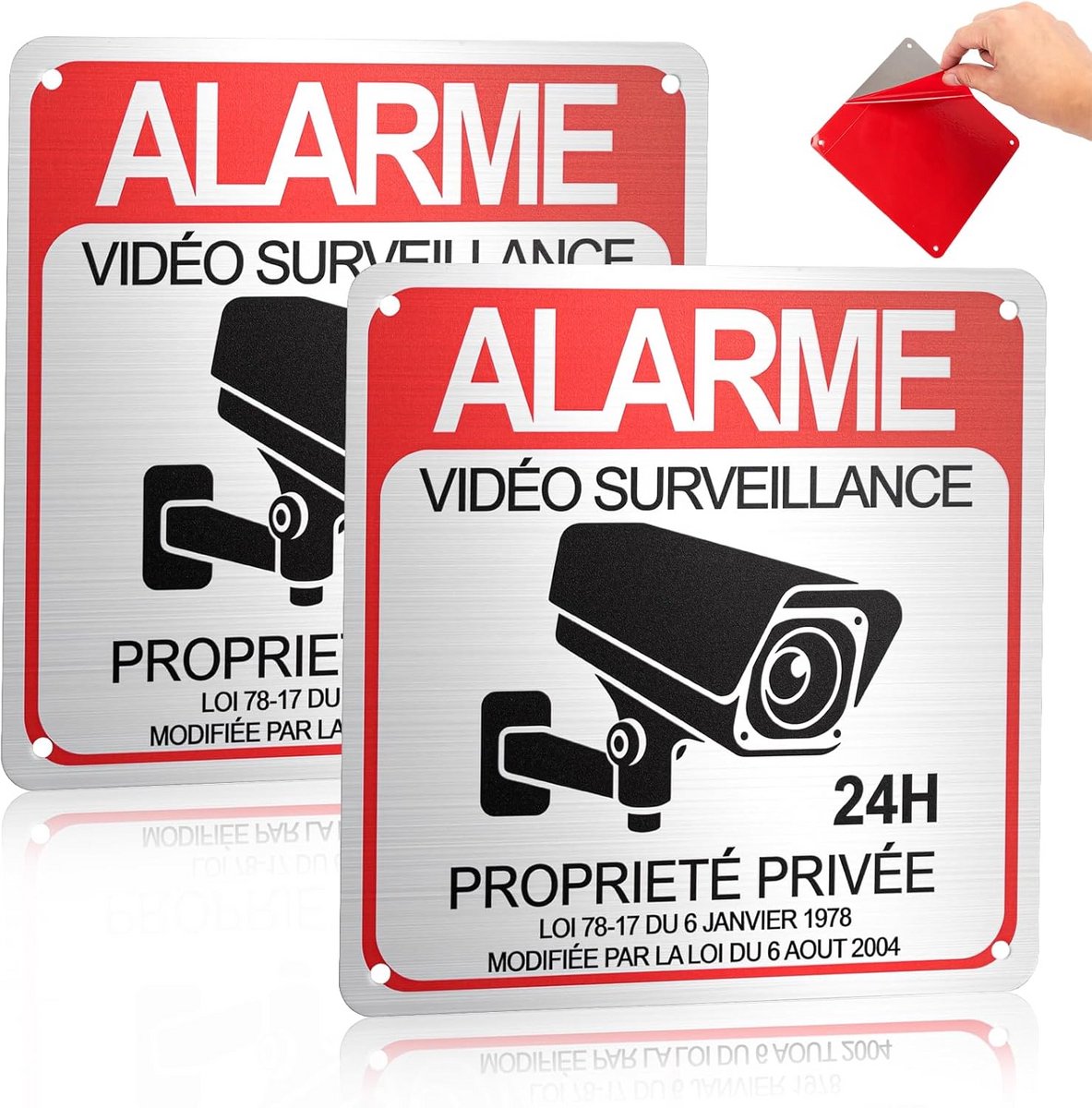 Bewakingsbord - Camera Sticker - Object Beveiligen - Aluminium Waterdicht - 15x15 cm - Zilver