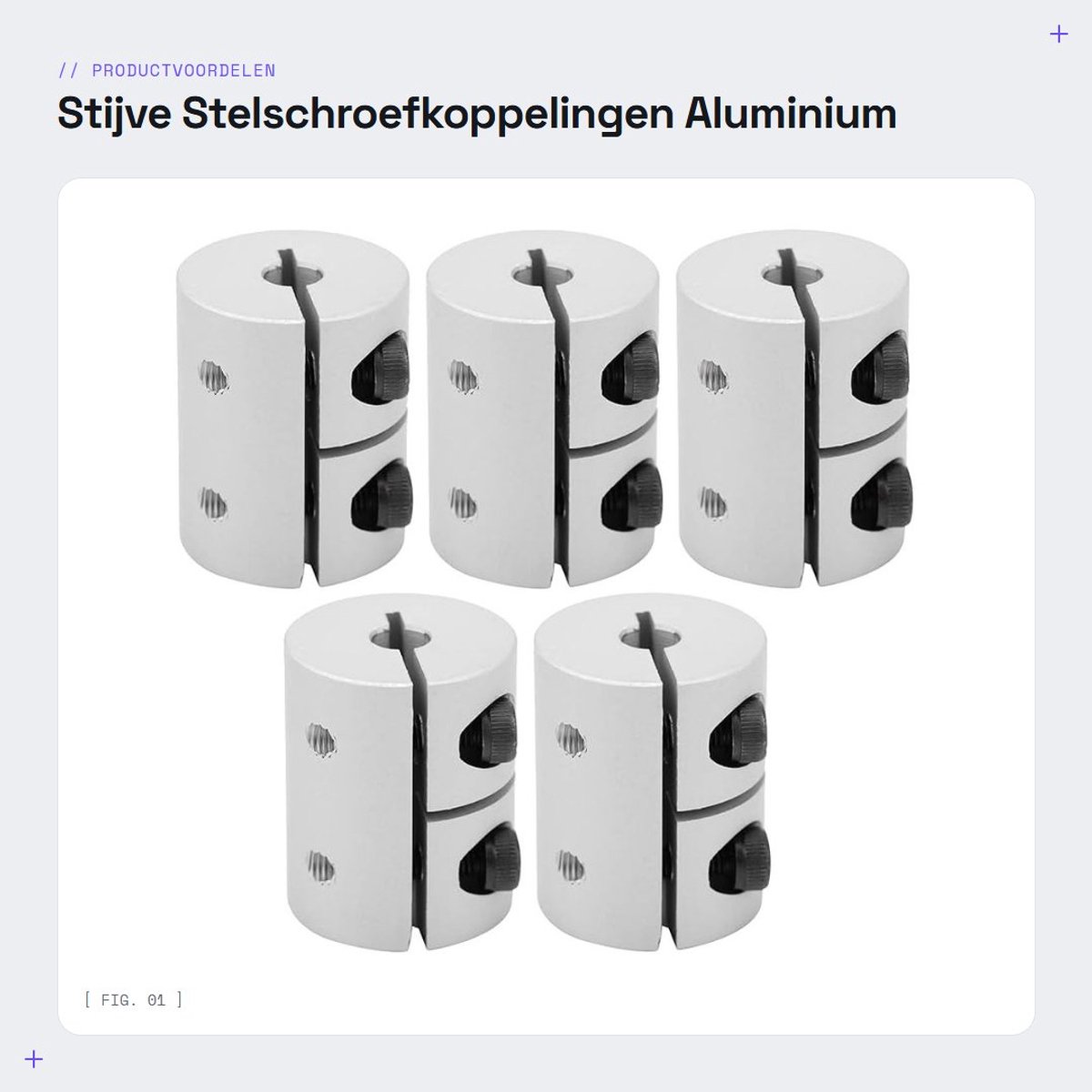 Dailygoods- Stelschroefkoppelingen 5 stuks - Aluminium Connector - Hoge Hardheid - Duurzaam - Trillingsabsorberend - Geschikt voor 3D-printer - Motorconnector