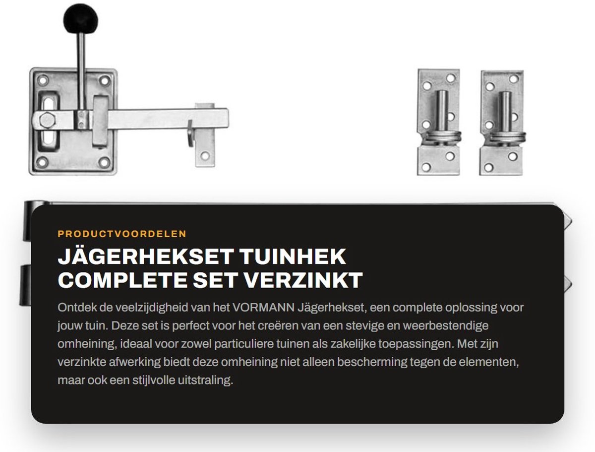 Dailygoods- Tuinhek Complete Set - Houten Omheining - Tuinpoort - Verzinkt - Weerbestendig