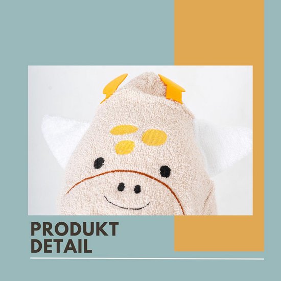Zachte Katoenen Babybadjas met Capuchon en Giraffenprint - Absorberend en Huidvriendelijk — afbeelding 5