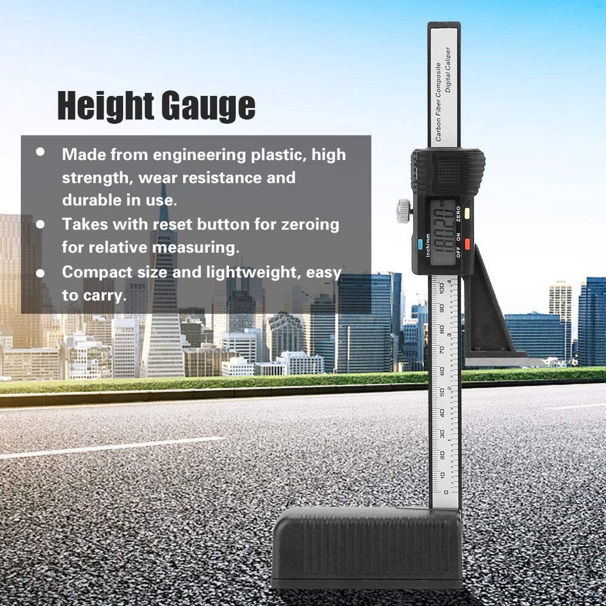 Dailygoods- Hoogtemeter Digitale Precisie - Dieptemeter - Magnetische Voet - Slijtvast - Compact - Lichtgewicht 0-150 mm