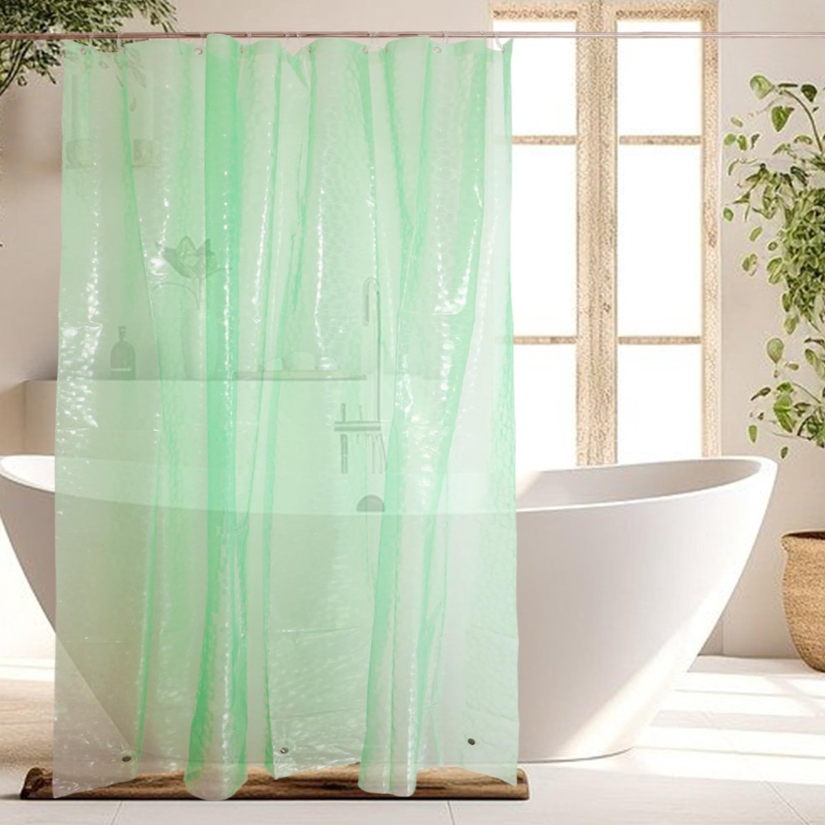 Dailygoods- Douchegordijn Waterdicht 180x200 cm - Wasbaar - Anti Schimmel - Met Gewicht Magneten - Inclusief 12 Ringen - Hoogwaardig EVA/PE Materiaal - Badgordijn