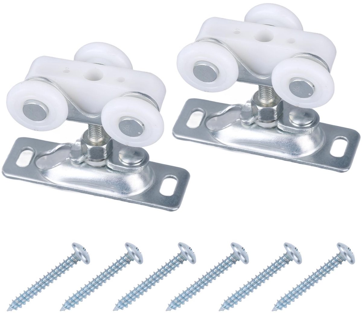 Dailygoods - 2 Stuks Schuifdeurwielen voor Garderobekast met Basis en Schroeven
