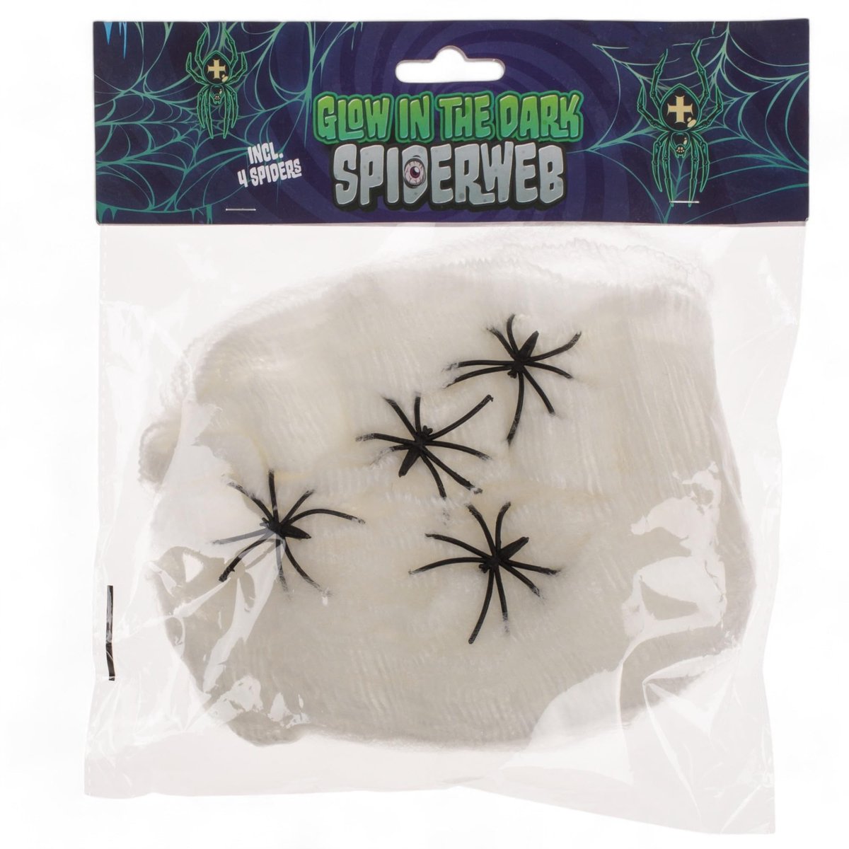 Dailygoods- Spinnenweb Kunstmatig - Halloween Decoratie - Inclusief 4 Kunststof Spinnen - Realistisch Net - Bereik 6-8 m² - Flexibele Decoratiemogelijkheid