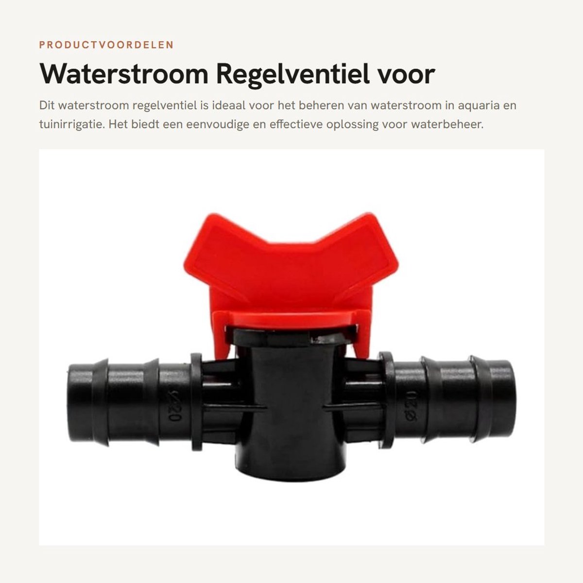 Dailygoods- Regelventiel voor Aquarium - Waterstroomregeling - Slangverbinding 12 mm/16 mm - ABS-kunststof - Eenvoudige installatie - Duurzaam en lekvrij - Waterafsluiter