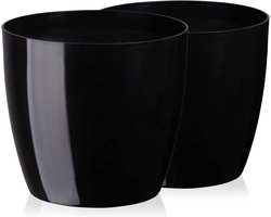 Bloempotten set - Sierpotten rond - Planten decoreren - Waterdicht geen gaten - Diameter 18 cm - Zwart