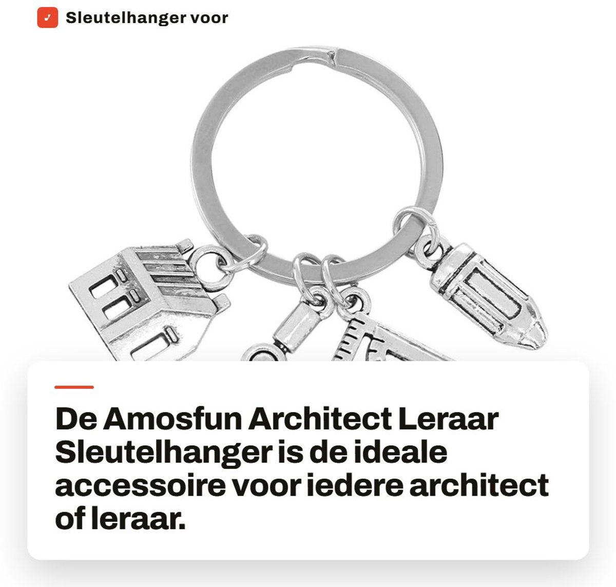 Dailygoods- Sleutelhanger Uniek - Sleutelhanger Leraar - Sleutelhanger Potlood - Sleutelhanger Huis - Sleutelhanger Kompas - Zinklegering Stevig - Sleutelring