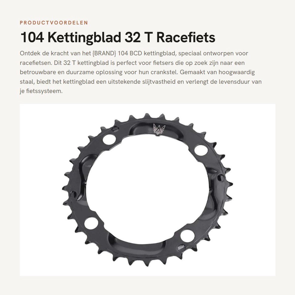 Dailygoods- Kettingblad 32T - Hoogwaardig Staal - 104 BCD - Slijtvast - Duurzaam - Eenvoudig te Installeren - Fietsring