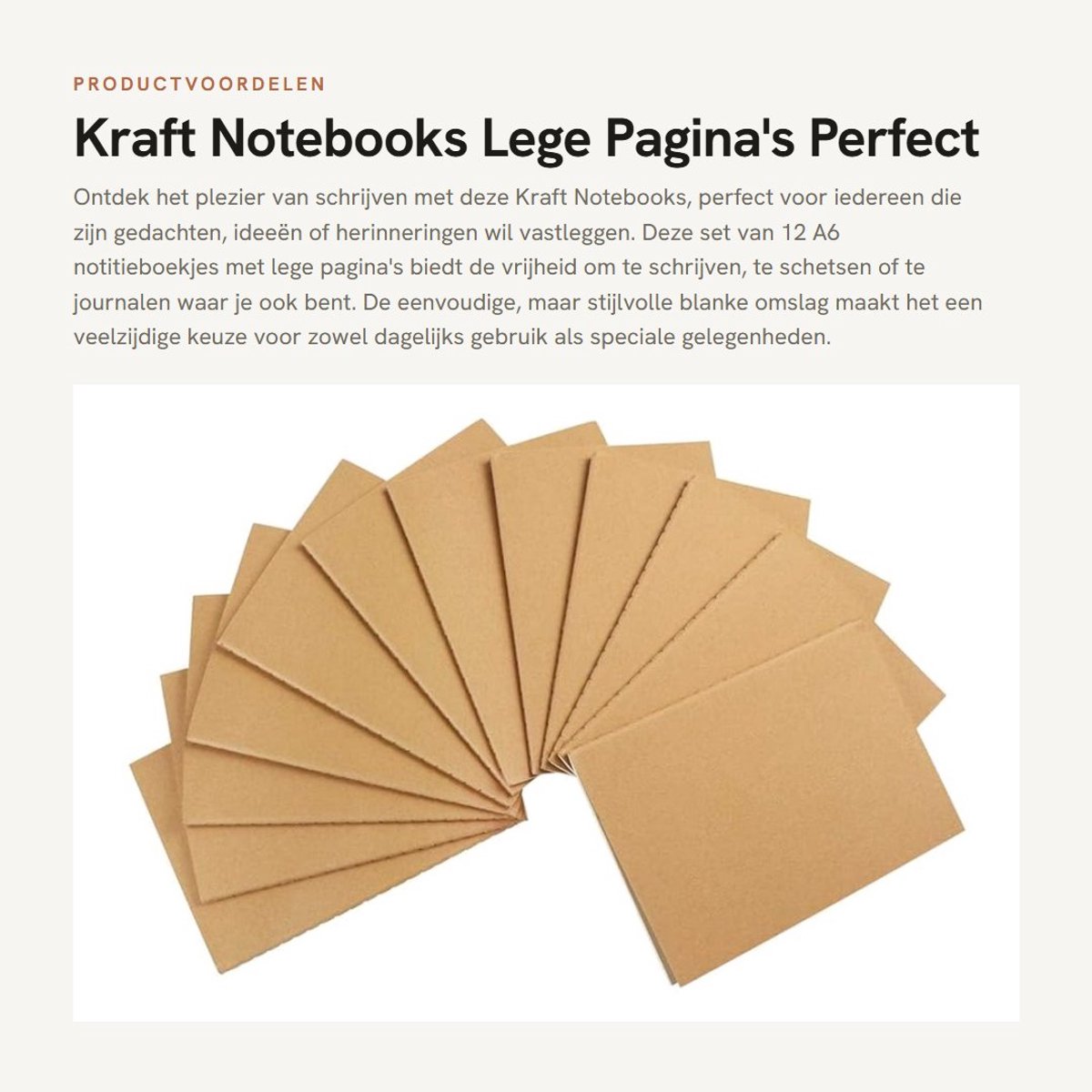 Dailygoods- Notebooks 12 Stuks - Kraftpapier - Lege Pagina's - Dagboek - Reisnotitieboeken - 140 x 100 mm - Perfect voor schrijven - Schrijfblok