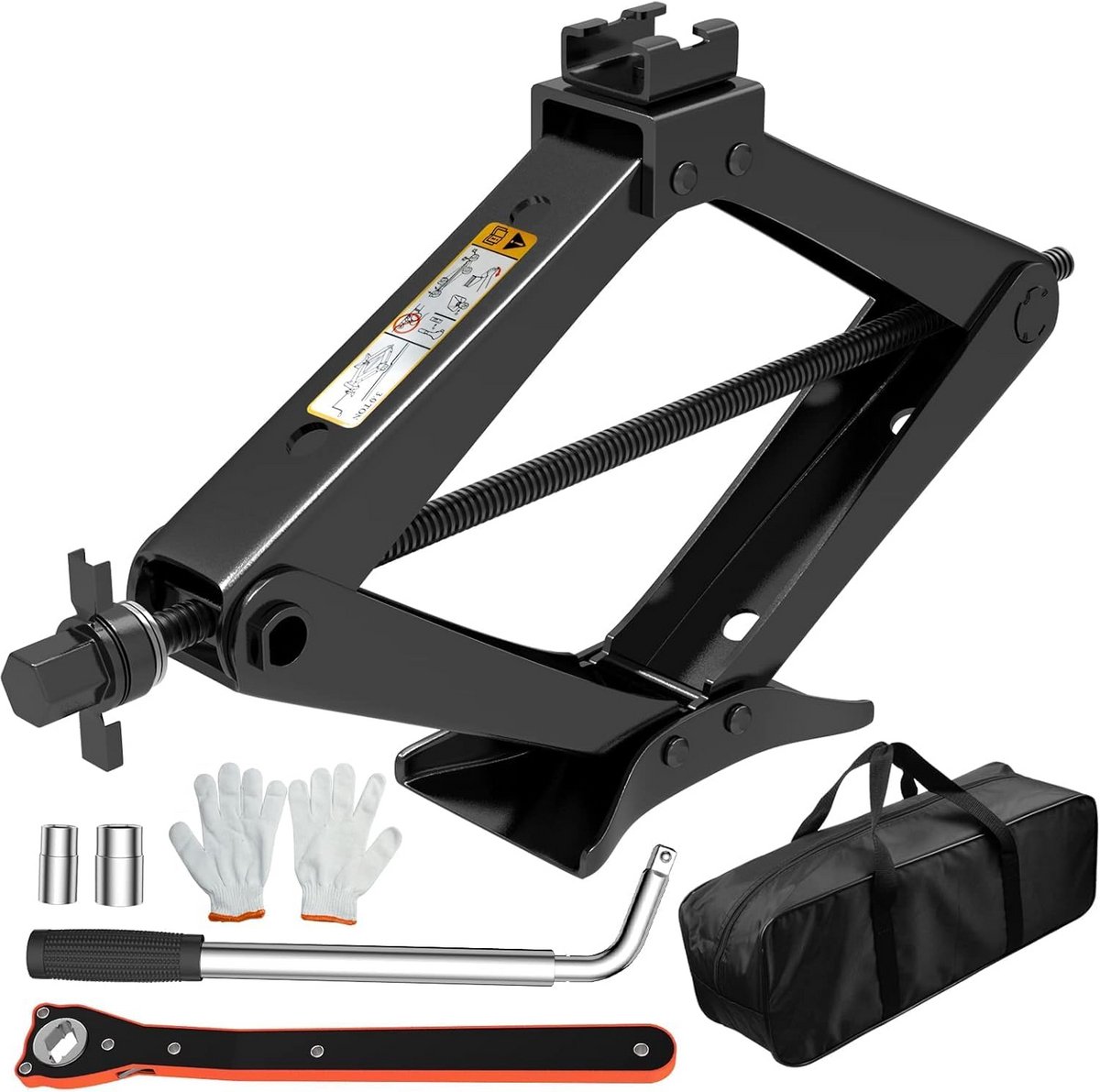 Schaarkrik - Auto krik - Voertuigonderhoud - Vergrote stabiele basis - 13-43 cm hefhoogte - Metaal
