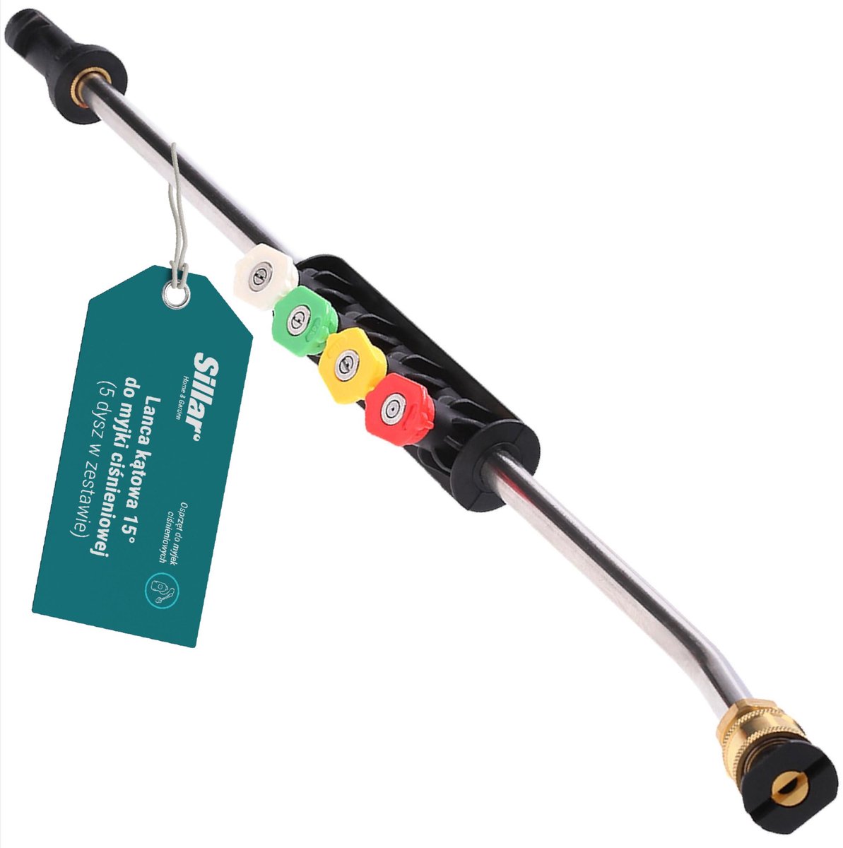 Sillar Spuitlans voor Kärcher hogedrukreinigers - compatibel met Karcher K2–K7 – accessoires voor hogedrukreinigers – met 5 spuitmonden – snelkoppeling 1/4” Bayonet