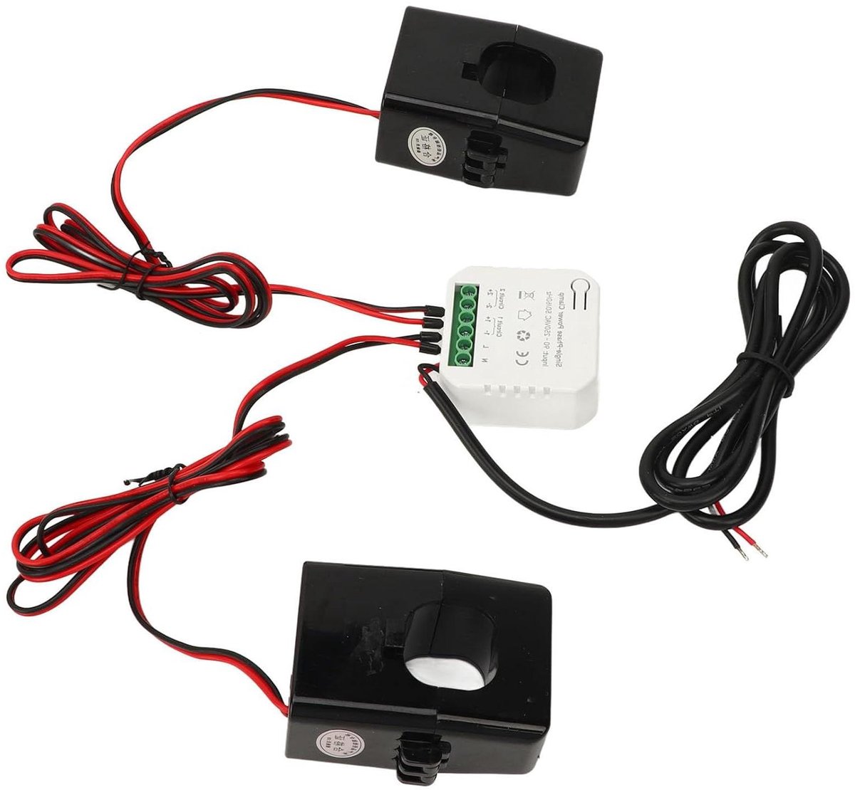 Slimme Energiemeter - Energie Verbruik Monitor - Energie Verbruik Meten - Real-time Monitoring - 2x300A Sensoren - Wit