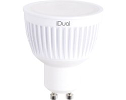 iDual GU10 LED-lamp. Afstandsbediening. Van warmwit tot koelwit; dimfunctie; veelkleurige sfeer- en sfeerverlichting. 345 lm. Stralingshoek: 100°.