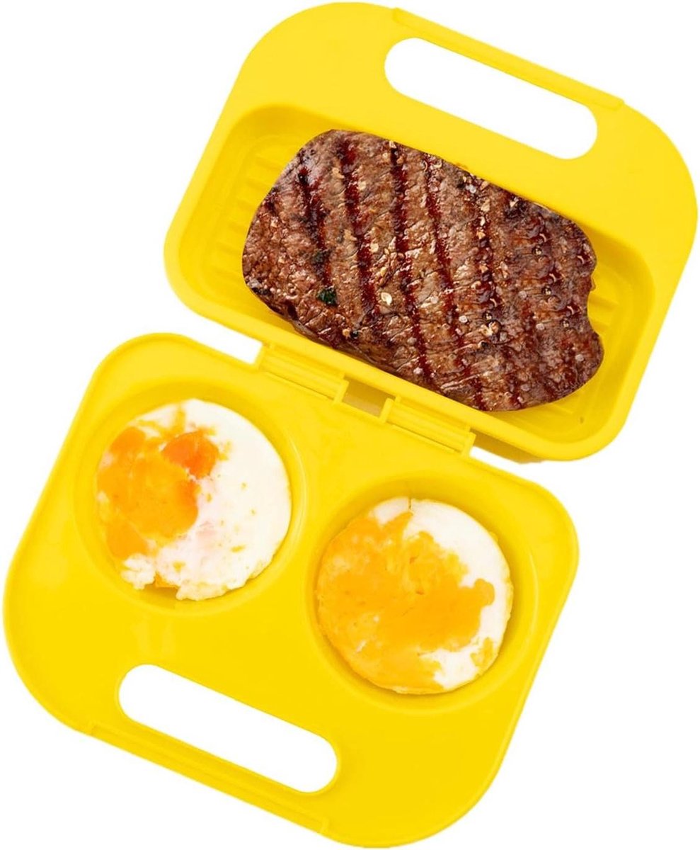 Magnetron Omelet Maker - Eierkoker Stroper - Snel Ontbijt Maken - Dubbele Holte Siliconen