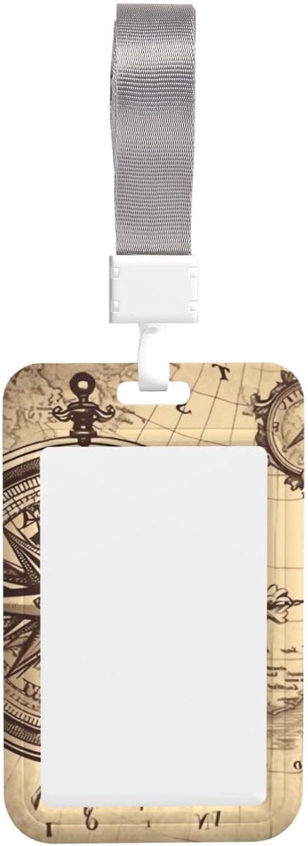 ID-kaarthouder met koord - Naambordhouder Badgehouder - Identificatie Tonen - Transparant Voorvenster - 10.2 x 6.4 cm - Wit