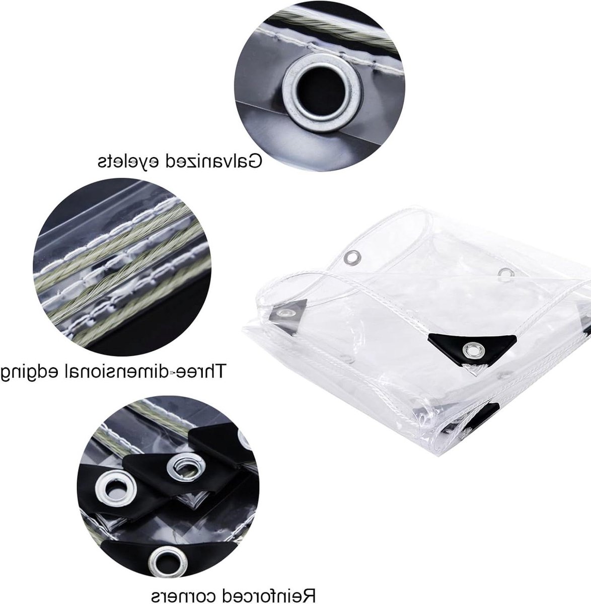 Zeildoek Transparant - Helder PVC Zeil - Buiten Beschermen - Waterdicht Winddicht - 1 x 2.8m - Transparant