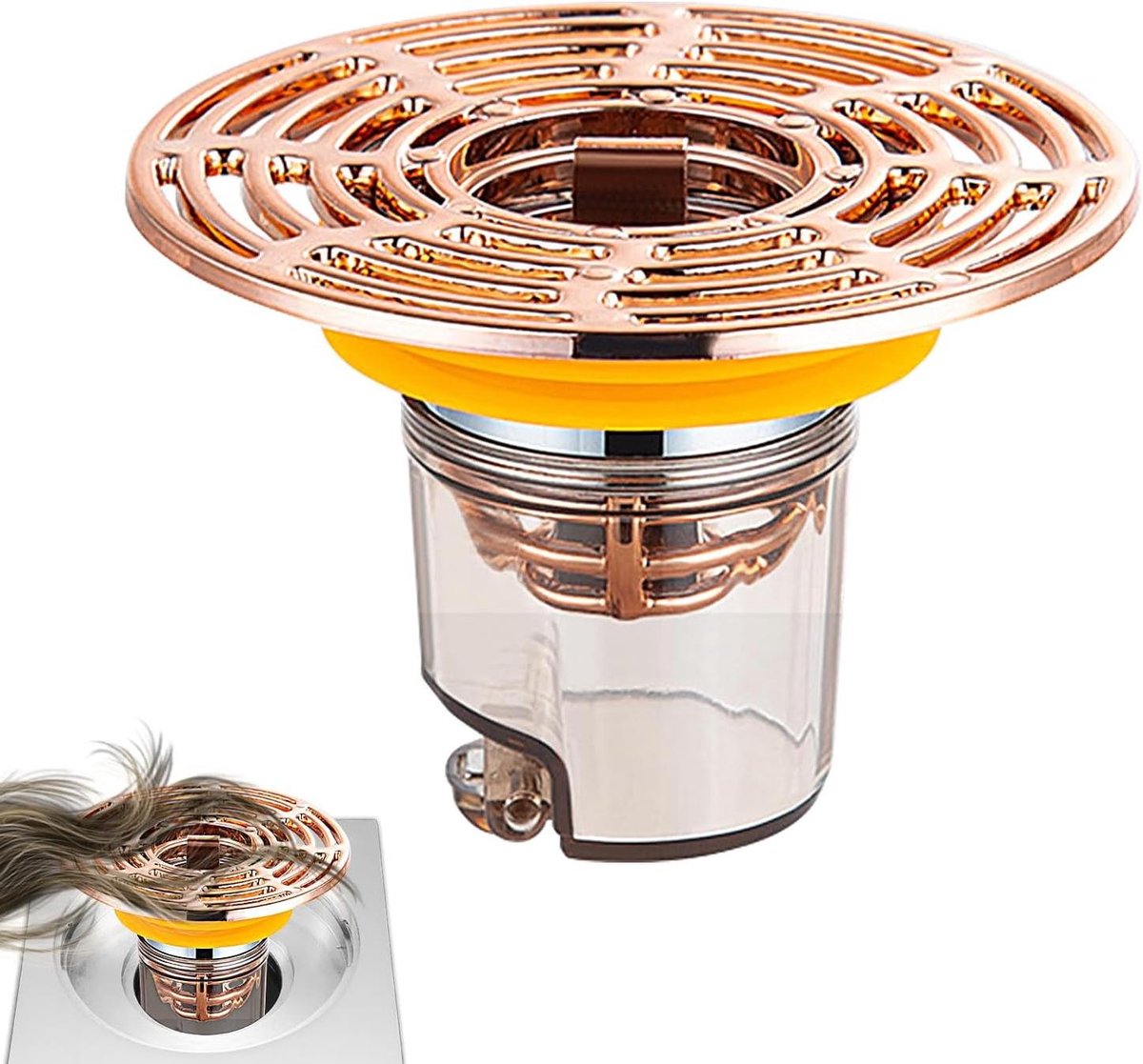 Keuken Gootsteen Afvoerfilter - Afvoer Plug - Voorkom Verstoppingen - Magnetisch Deksel - 73 x 45 mm - Goud