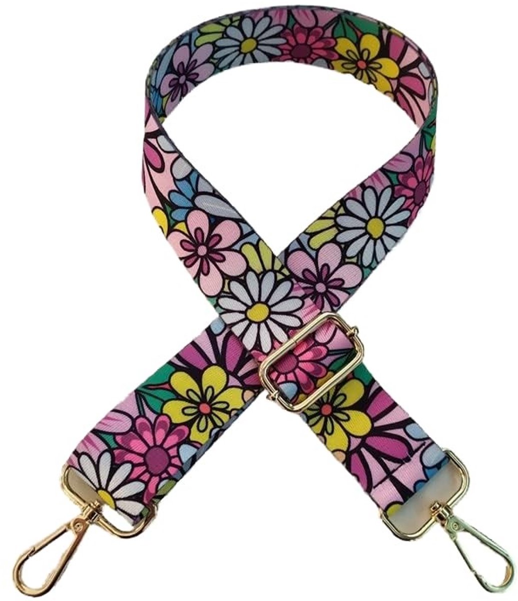 Verstelbare Schouderband met Bloemenpatroon - 3.8cm Breed, 80-130cm Lengte voor Handtassen