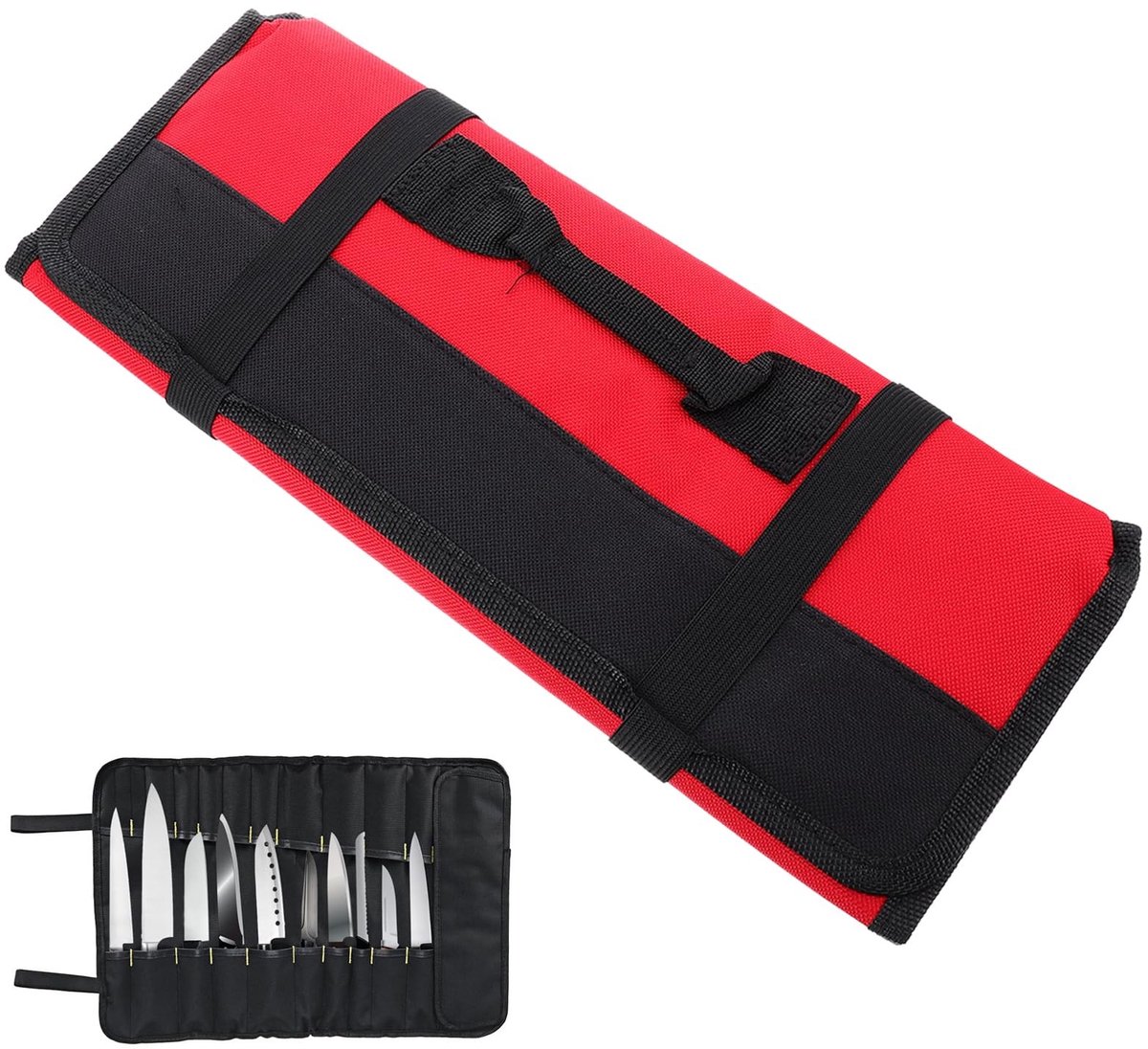 aladdien - Chef's Knife Roller Bag - Draagbare Snijgereedschap Tas - 22 Slots - Ideaal voor Keuken en Buiten - Handige Opbergtas - Voor Koks en Kook...