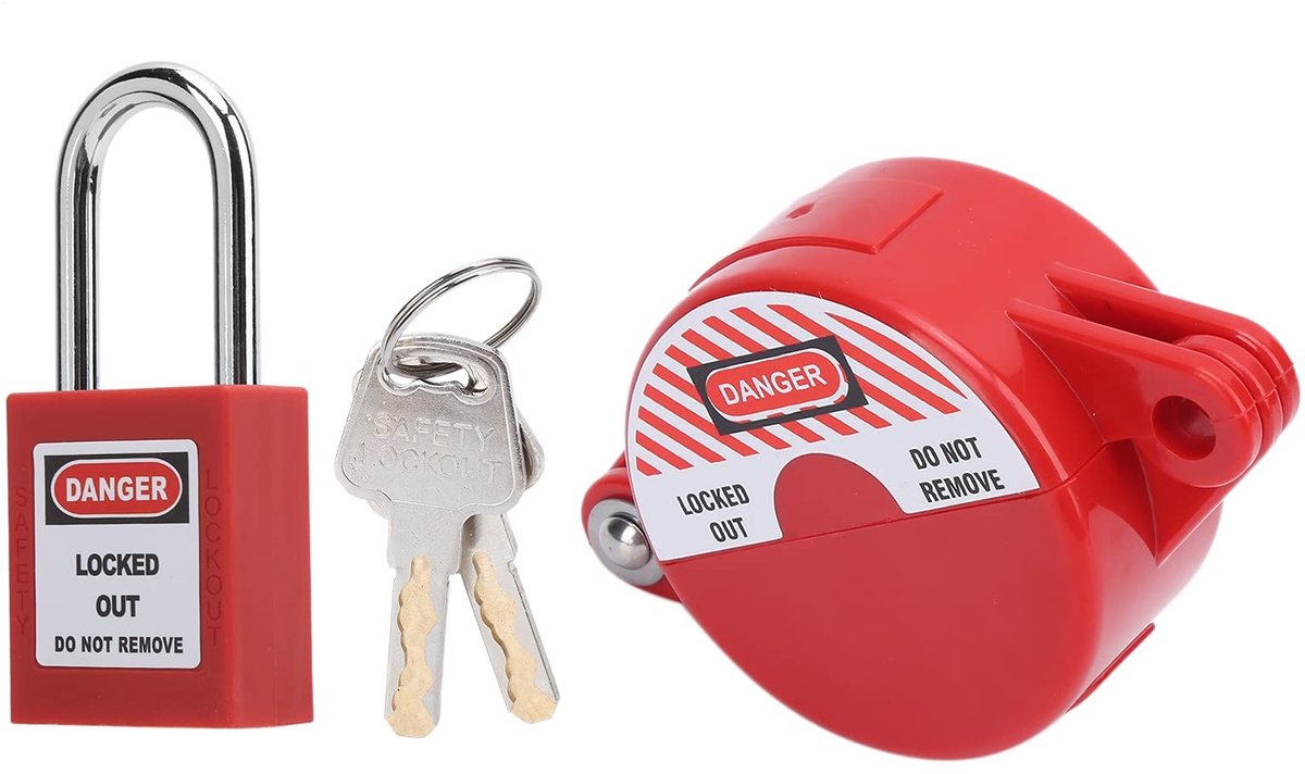 Veiligheidsslot Set voor Ventiel met 1 Ventielslot, 1 Hangslot en 2 Sleutels (25-64 mm)