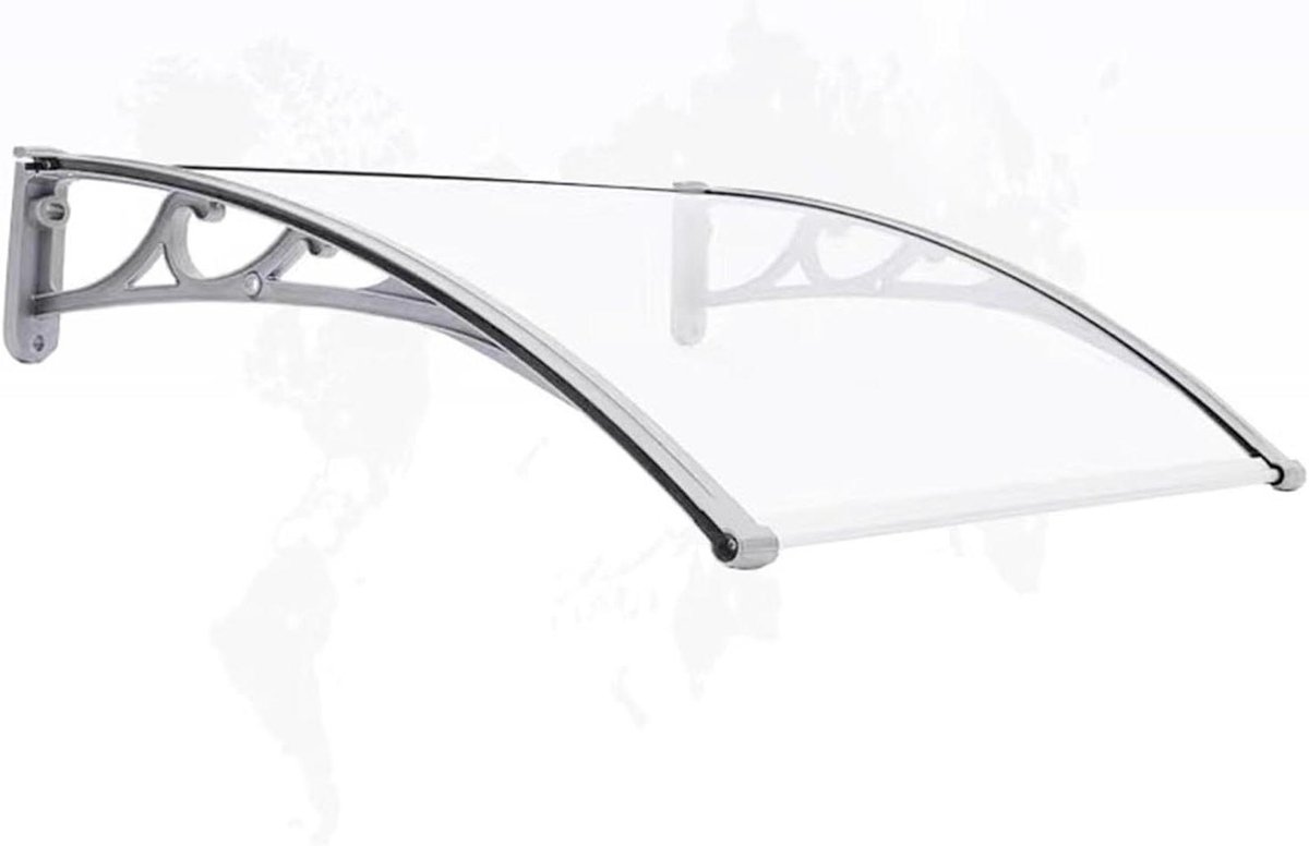 Deurluifel Aluminium - Markies Regenkap - Entree Beschermen - Weerbestendig Polycarbonaat - 60 x 90 cm - Bruin