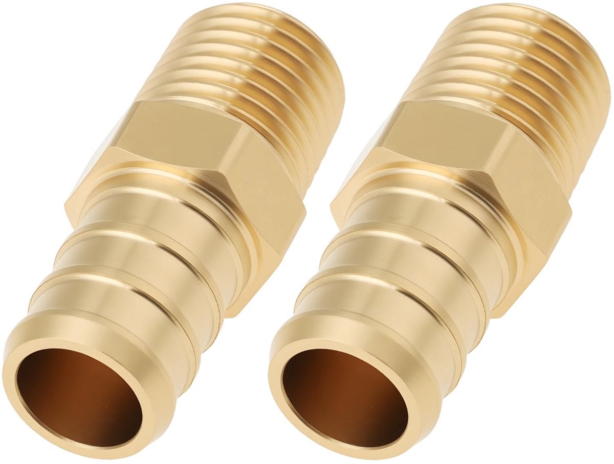 aladdien - PEX naar NPT Mannelijke Connector - Messing Fittingen - Voor water en pneumatische toepassingen - Duurzaam - Geschikt voor diverse leidin...