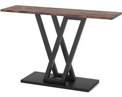 CORE Consoletafel - V-vormige entreetafel - Haltafel - Gangtafel - Bijzettafel - Industrieel design - 110x30x80cm - Zwart en bruin