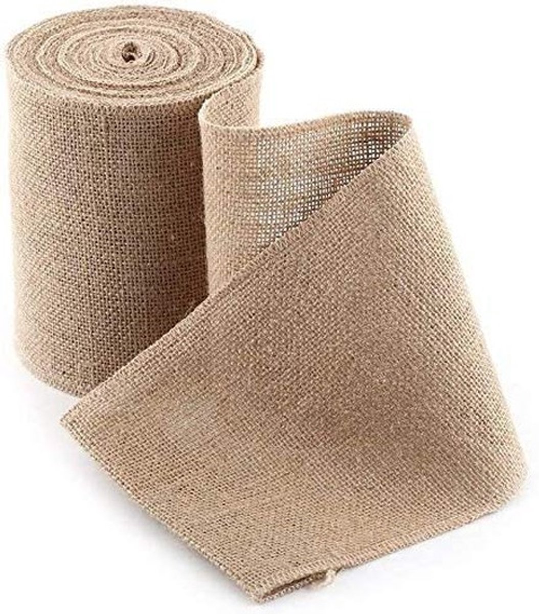 aladdien - Jute Tafelrunner - Vintage Decoratie - 10 Meter Lang - Khaki - Bruiloft en Feesten - Ideaal voor Tafeldecoratie - Geschikt voor Feestloca...