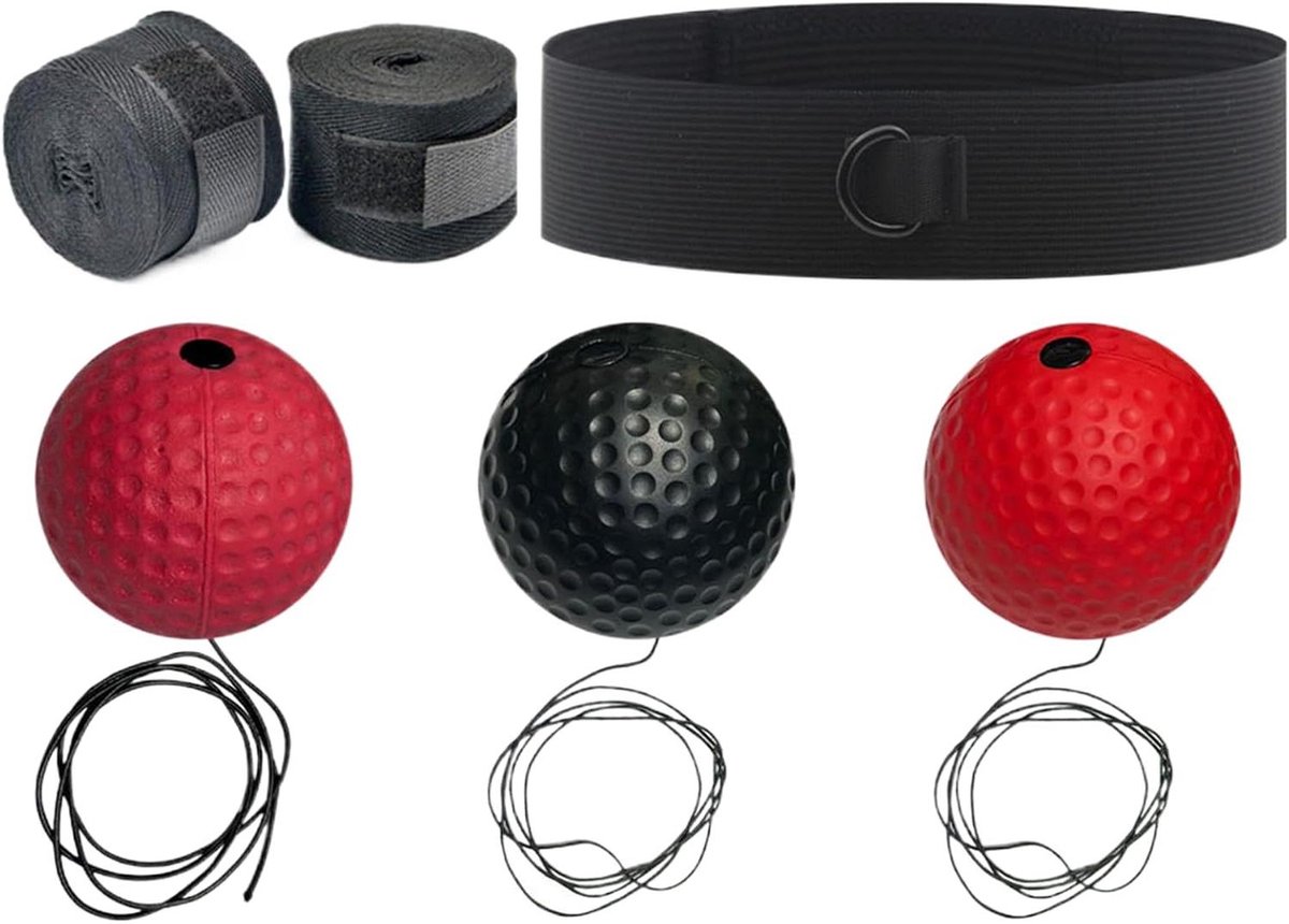 Reflecterende Bokstraining Bal - Reactiebal Fitness - Hand Coördinatie Trainen - Verbeterde Reflectie Snelheid - 236 g - a