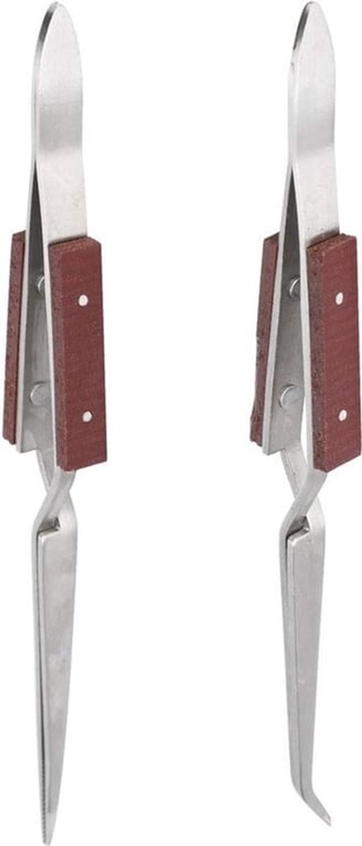 Sluitpincet gebogen - 2 stuks - sieraden maken - juweliersgereedschap .