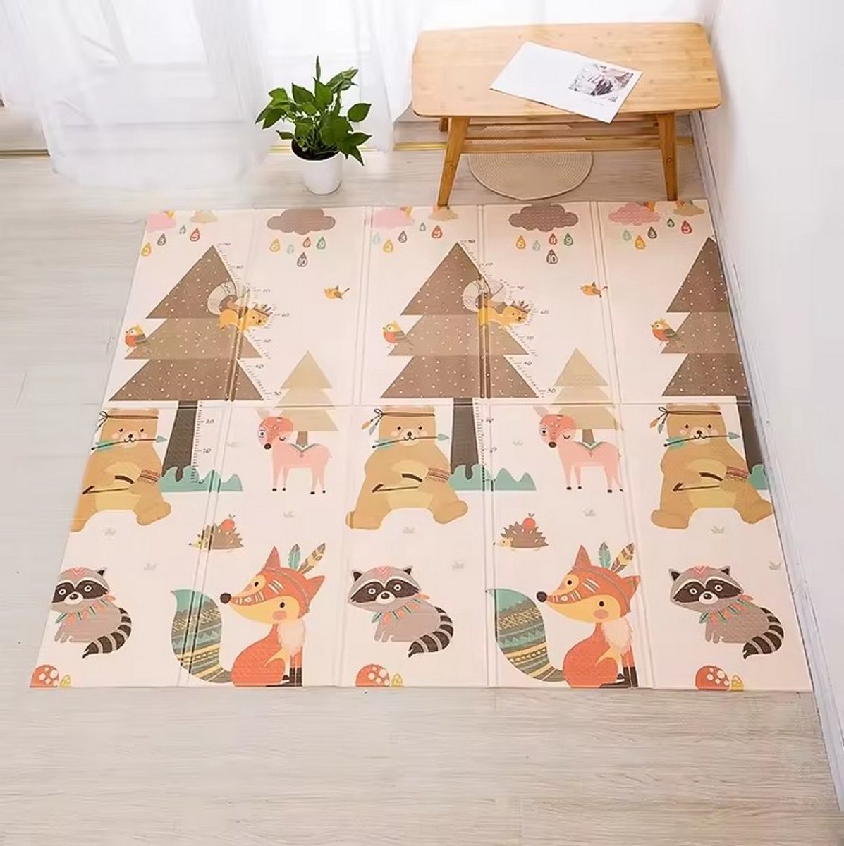 Baby Speelmat - Kruipkleed Peuters - Veilig Spelen - Dubbelzijdig Bedrukt - 195x148 cm Opvouwbaar - Meerkleurig — afbeelding 6