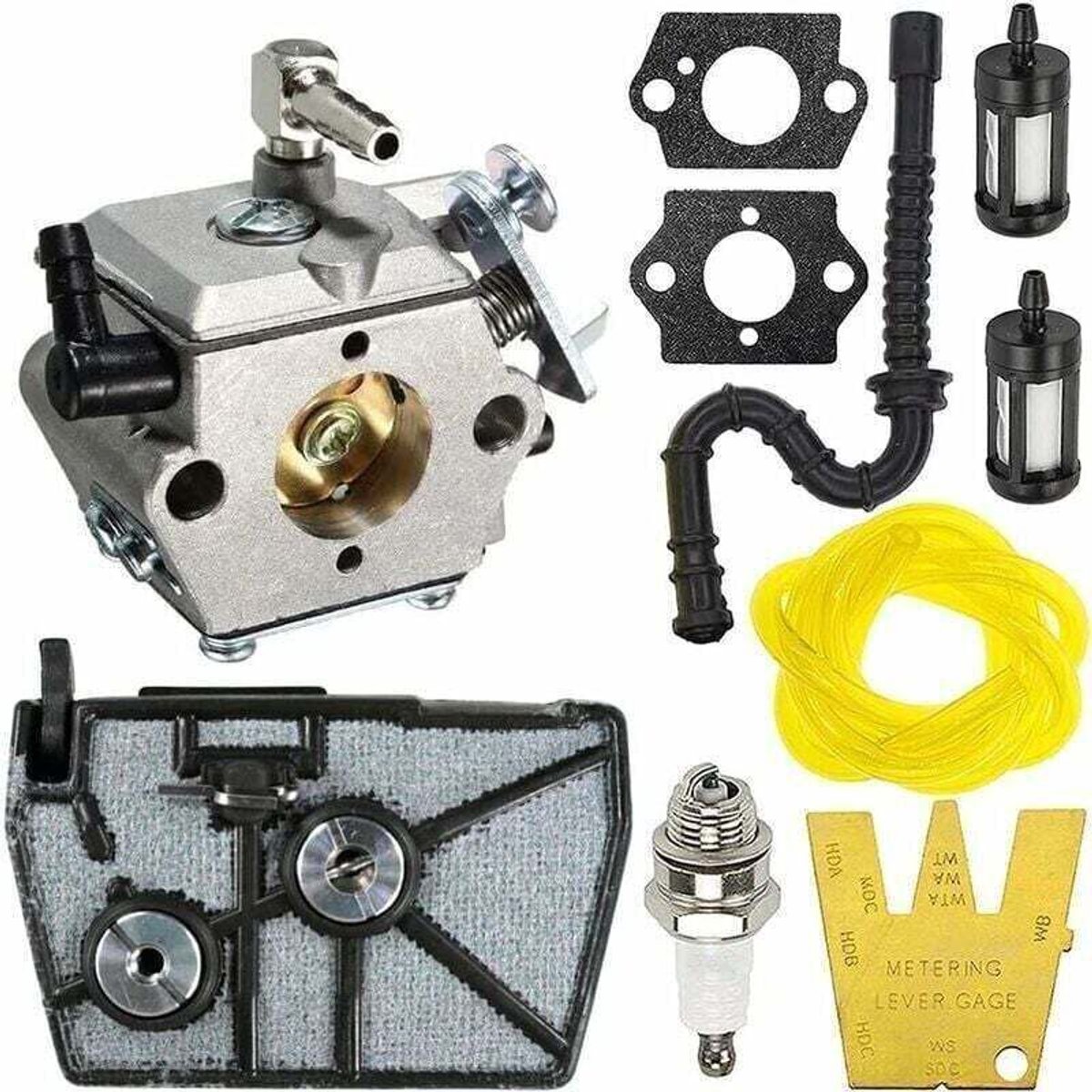 Geschikt geschikt voor Stihl 028 028AV 028 Super, XU kettingzagengeschikt geschikt voor carburateur, Walbro WT-16B en Tillotson HU-40, inclusief pakkingen, luchtfilter en brandstofleidingfilter.