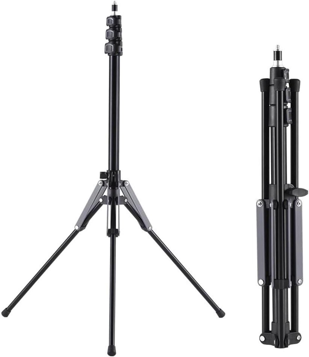 Lampstatief - Verstelbare standaard - Fotostudio belichting - Aluminiumlegering - 189 cm - Grijs